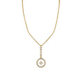 18K Real Gold Plated Shell Pearl Zircon Round Pendant Necklace Light Luxury Collarbone Choker view 5