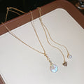 18K Real Gold Plated Shell Pearl Zircon Round Pendant Necklace Light Luxury Collarbone Choker view 4