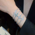 Copper Full Rhinestone Cross Bangle For Women, Light Luxury Geometric Fashion Jewelry view 1