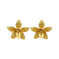 Vintage European Style Hammered Iron Flower Stud Earrings For Women view 5