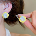 Dopamine Enamel Irregular Geometric Alloy Stud Earrings For Women, Modern Light Luxury Style view 3