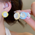 Dopamine Enamel Irregular Geometric Alloy Stud Earrings For Women, Modern Light Luxury Style view 1