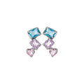 Korean Style Pink Rhinestone Butterfly Copper Stud Earrings Sweet Light Luxury Jewelry For Women view 5