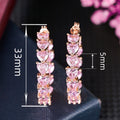 European American Fashion Sweet Pink Heart Hoop Earrings Luxury Versatile Women's Ear Hoops view 4