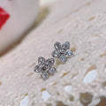 Korean Style Fresh Zircon Flower Stud Earrings, Simple Fashion Jewelry For Women view 3