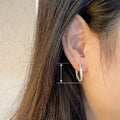 Style Zircon Twisted C Shaped Hoop Earrings Light Luxury Spiral Wrapped Ear Jewelry view 4