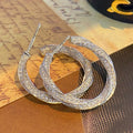 Style Zircon Twisted C Shaped Hoop Earrings Light Luxury Spiral Wrapped Ear Jewelry view 1