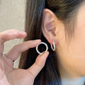 Style Zircon Twisted C Shaped Hoop Earrings Light Luxury Spiral Wrapped Ear Jewelry view 3