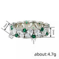 Oval And Round Combination Ring For Women With Green Imitation Gemstone Korean Style Jewelry view 4