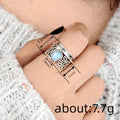 Water Drop Women's Ring With Textured Metal And Faux Moonstone, Mocha Style Fashion Jewelry view 4