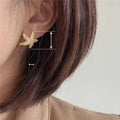 Starfish Micro Paved CZ Stud Earrings, Beach Vacation Fashion Casual Jewelry Accessories view 4