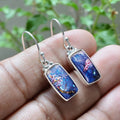 Ethnic Style Purple Square Sticker Drop Earrings For Women Simple Fashion Colorful Jewelry view 2