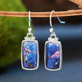 Ethnic Style Purple Square Sticker Drop Earrings For Women Simple Fashion Colorful Jewelry view 3
