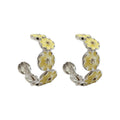 Sweet Blue Pink Enamel Flower Stud Earrings With Copper Base And Silver Posts For Women view 5