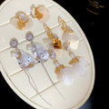 Minimalist Modern White Mother Of Pearl Shell Teardrop Stud Earrings With Sterling Silver Pins view 3