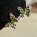 Light Luxury Alloy Contrast Zircon Butterfly Stud Earrings Elegant Forest Style Jewelry view 4
