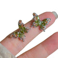 Light Luxury Alloy Contrast Zircon Butterfly Stud Earrings Elegant Forest Style Jewelry view 5