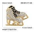 Alloy Rhinestone Enamel Christmas Skate Brooch Pin For Suit Decoration view 4