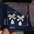 Sweet Bowknot Stud Earrings For Women Micro Pave Zircon Sparkling Princess Style Jewelry view 4