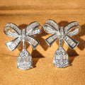 Sweet Bowknot Stud Earrings For Women Micro Pave Zircon Sparkling Princess Style Jewelry view 5