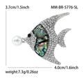 Vintage Alloy Abalone Shell Tropical Fish Brooch For Clothing Accessories view 5