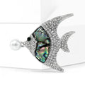Vintage Alloy Abalone Shell Tropical Fish Brooch For Clothing Accessories view 2