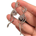 Sparkling Zircon Bow Copper Drop Earrings With Silver Posts, Light Luxury Fashion Jewelry view 5