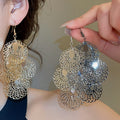 European Style Iron Geometric Round Irregular Drop Earrings For Women Light Luxury Ear Hook Jewelry view 1