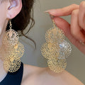 European Style Iron Geometric Round Irregular Drop Earrings For Women Light Luxury Ear Hook Jewelry view 3