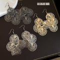European Style Iron Geometric Round Irregular Drop Earrings For Women Light Luxury Ear Hook Jewelry view 2