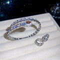 Luxury Court Style Copper Serpent Bracelet And Earrings Jewelry Set For Women Evening Dress view 2