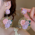 Iron Flower Drop Earrings For Women Vacation Style Bold Dopamine Floral Statement Jewelry view 3