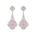 Luxury Copper Floral Zircon Crystal Long Drop Earrings For Women Bridal Banquet Court Style view 5