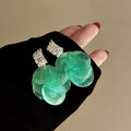 Mint Green Shell Round Disc Tassel Drop Earrings For Women, Geometric Resort OL Style view 3