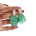 Mint Green Shell Round Disc Tassel Drop Earrings For Women, Geometric Resort OL Style view 5