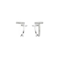 18K Gold Plated Copper T Letter Zircon Stud Earrings With Silver Posts, Minimalist Light Luxury Jewelry view 5