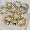 Modern Minimalist Plastic Geometric Round Beaded Irregular Smooth Bangle Fashion Jewelry view 4