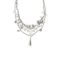 Pure White Muse Court Style Multilayer Faux Pearl Teardrop Choker Necklace Vintage Old Money Jewelry view 5