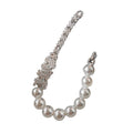 Luxury Floral Rhinestone Faux Pearl Bangle Elegant Designer Fashion Jewelry Bracelet view 5