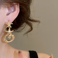 Copper Starfish Seashell Texture Stud Earrings For Women Minimalist Ocean Style Jewelry view 3