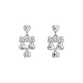Alloy Rhinestone Waterdrop Tassel Heart Necklace Earrings Jewelry Set For Bridal Gown view 5