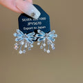 Sparkling Zircon Bow Stud Earrings For Women Light Luxury Copper Sweet Fairy Style Jewelry view 1