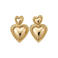 Smooth Iron Heart Pendant Drop Earrings For Women, Retro European Statement Light Luxury Jewelry view 5