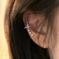 Light Luxury Copper Waterdrop Zircon Clip-on Earrings For Women, No Piercing Ear Cuffs view 3