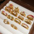 Vintage Luxury Rhinestone Open Ring With Palace Style For Women view 1