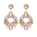 Luxury Vintage Rhinestone Crystal Teardrop Chandelier Tassel Statement Stud Drop Earrings view 5