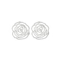 Copper Flower Hollow Stud Earrings With Sweet Light Luxury Statement Floral Design view 5
