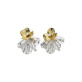 2026 New Alloy Colorblock Pleated Flower Stud Earrings Light Luxury Metal Floral Jewelry view 5