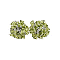 Green Glass Crystal Flower Fairy Forest Style Silver Needle Drop Earrings For Women view 5