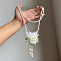 Light Luxury Faux Pearl Rose Flower Necklace French Elegant Clavicle Chain For Women view 1